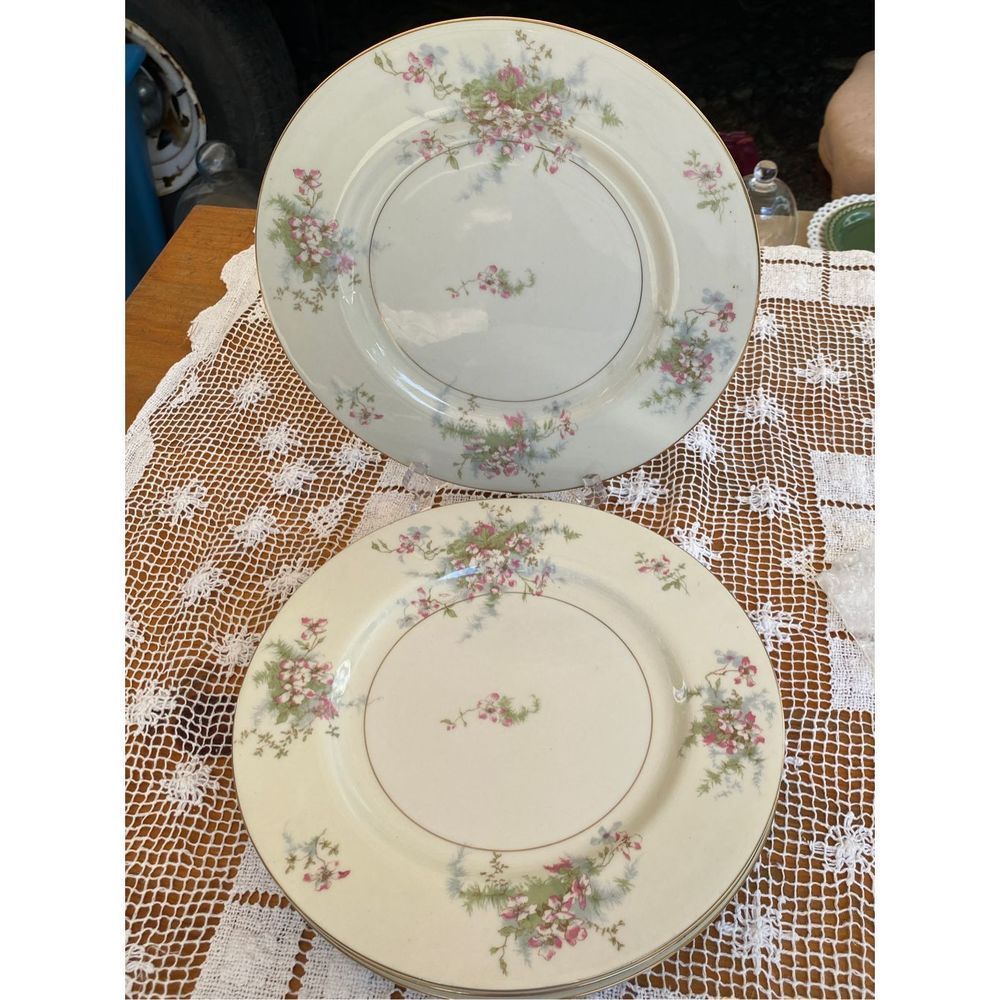 Theodore Haviland New York bread and butter plates. Apple Blossom pattern set of